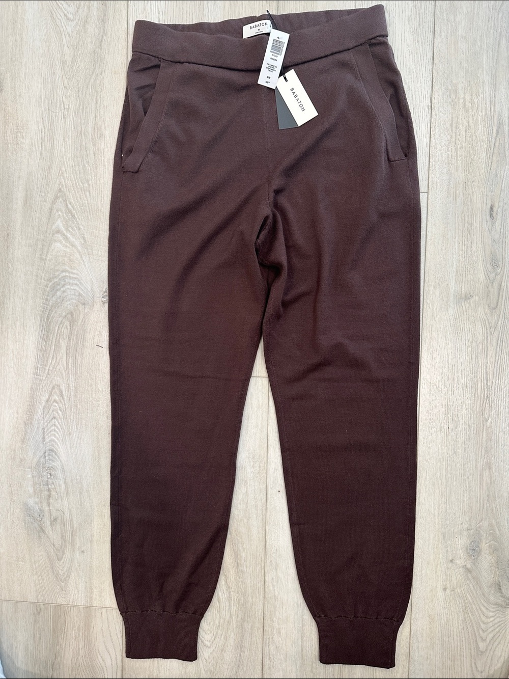 Aritzia Babaton Rodin Jogger Pants Rich Mocha Brown NWT Size Medium